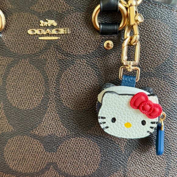 NEW 3-Pc HELLO KITTY Mini Coin Purse Bag Charms Keychain BROWN, WHITE & BLACK - Picture 8 of 8